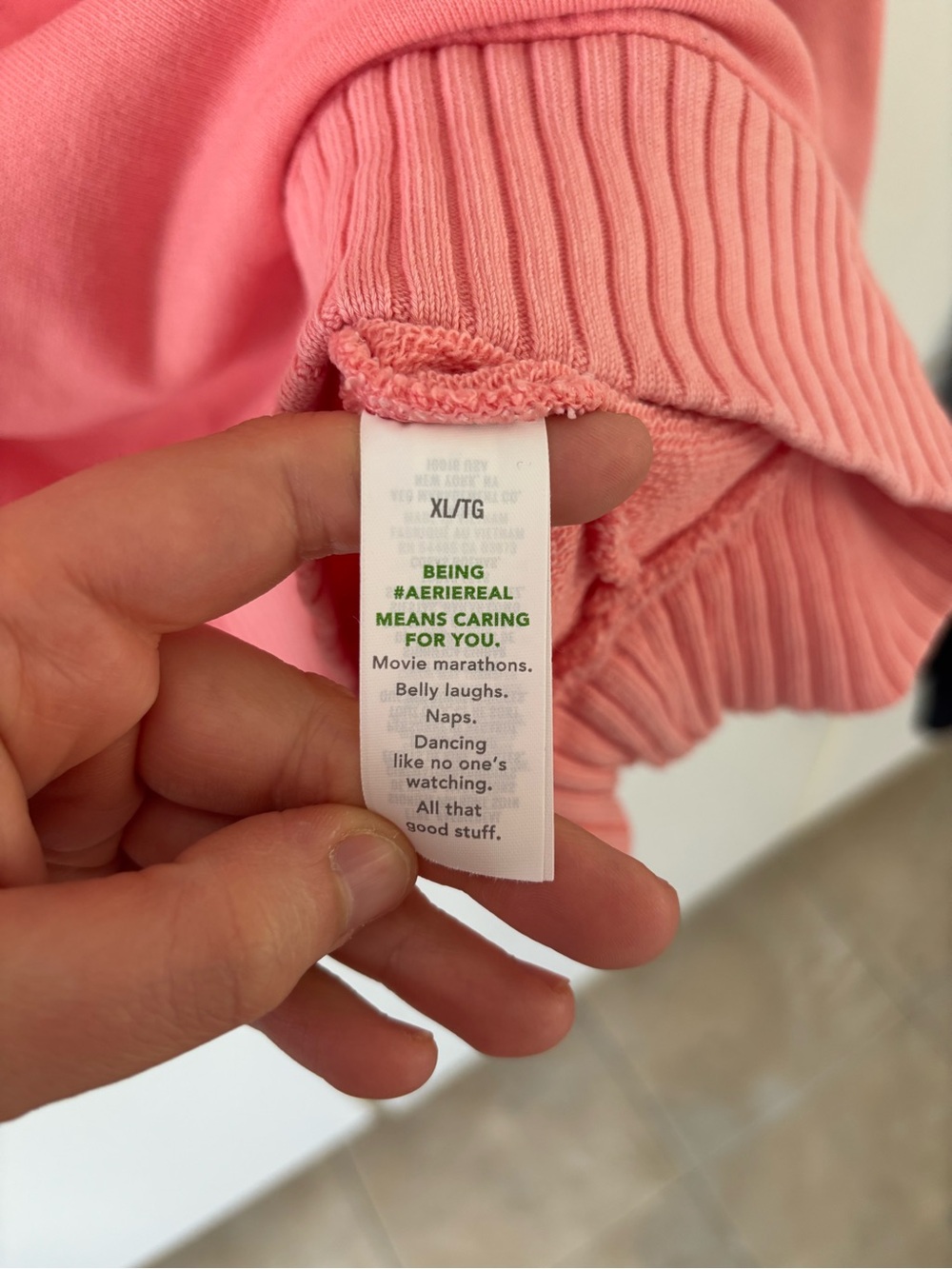 Aerie Pink Oversized Quarter Zip Sweatshirt XL Cozy Lounge Pullover Soft Girl - Picture 12 of 12